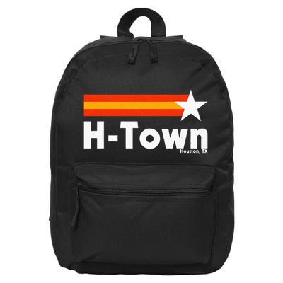Distressed Town Houston Texas Strong Retro Houston 16 in Basic Backpack