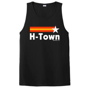 Distressed Town Houston Texas Strong Retro Houston PosiCharge Competitor Tank