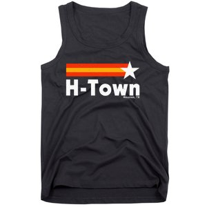 Distressed Town Houston Texas Strong Retro Houston Tank Top