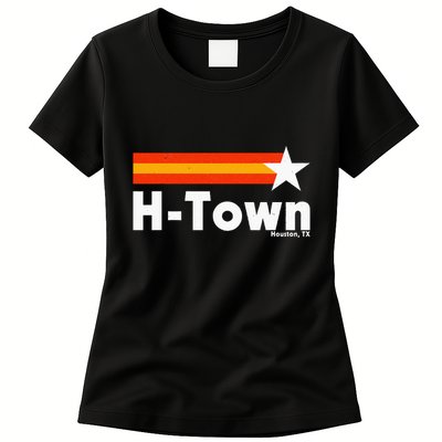Distressed Town Houston Texas Strong Retro Houston Womens T-Shirt