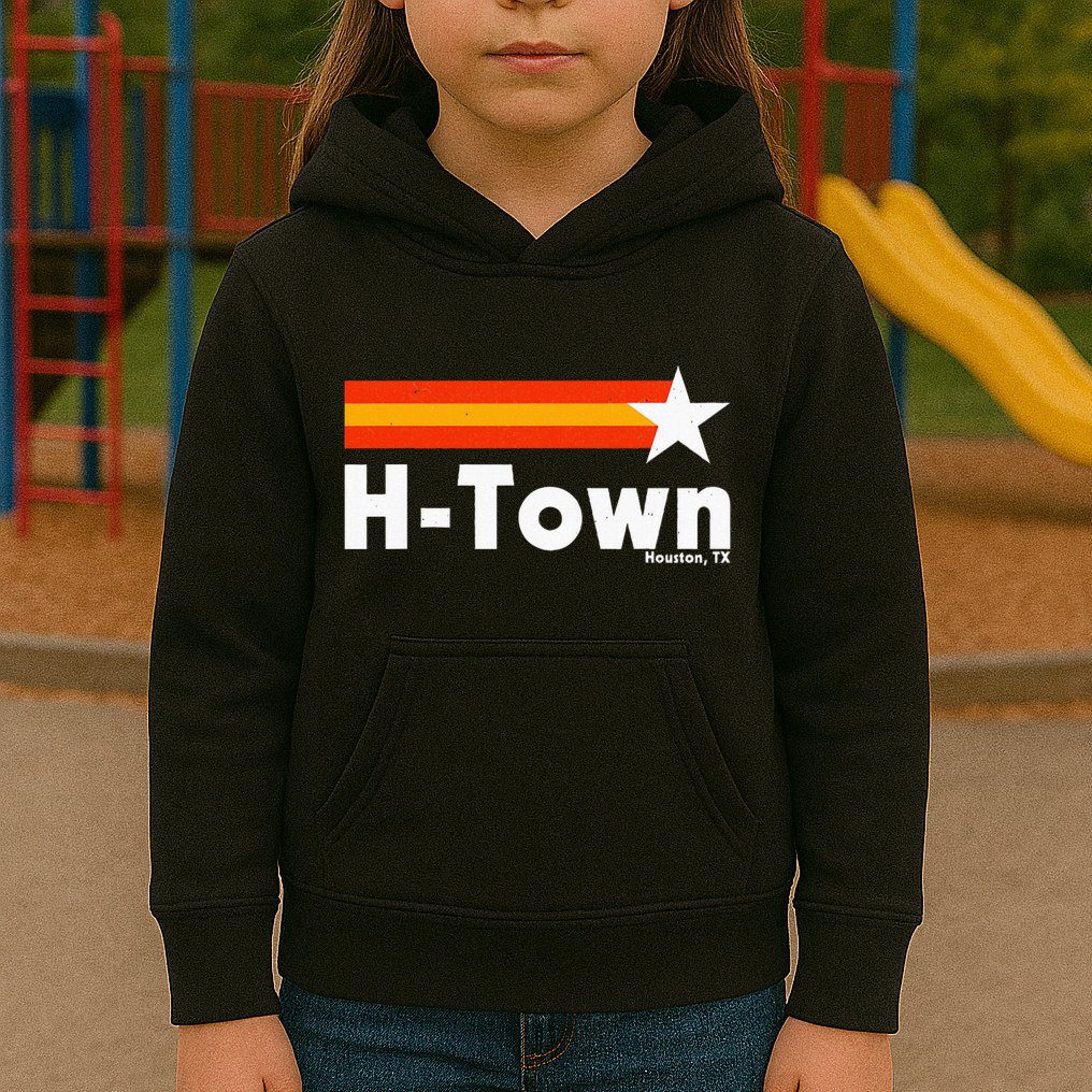Distressed Town Houston Texas Strong Retro Houston Kids Hoodie