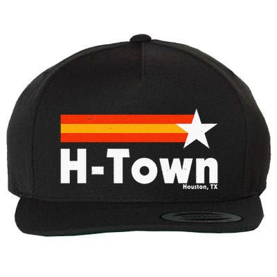 Distressed Town Houston Texas Strong Retro Houston Wool Snapback Cap