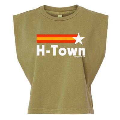 Distressed Town Houston Texas Strong Retro Houston Garment-Dyed Women's Muscle Tee