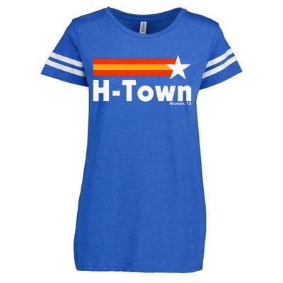 Distressed Town Houston Texas Strong Retro Houston Enza Ladies Jersey Football T-Shirt