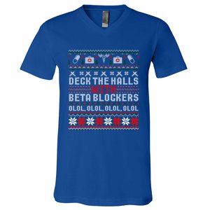 Deck The Halls Beta Blockers Nurse Christmas Ugly Cute Gift Cute Gift V-Neck T-Shirt