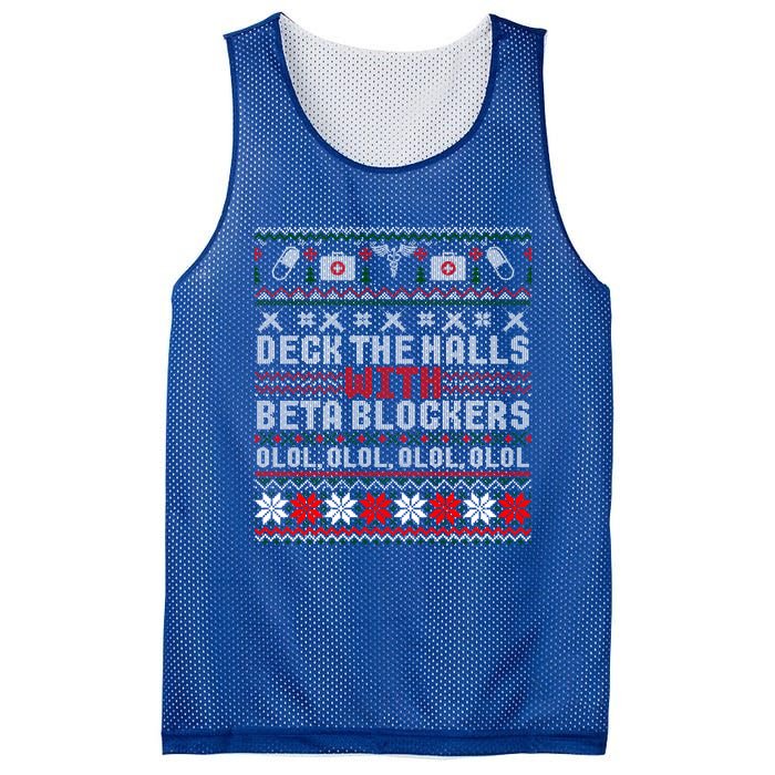 Deck The Halls Beta Blockers Nurse Christmas Ugly Cute Gift Cute Gift Mesh Reversible Basketball Jersey Tank