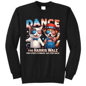 Dance The Harris Walz Funny Cat Ladies Kamala Harris Tall Sweatshirt