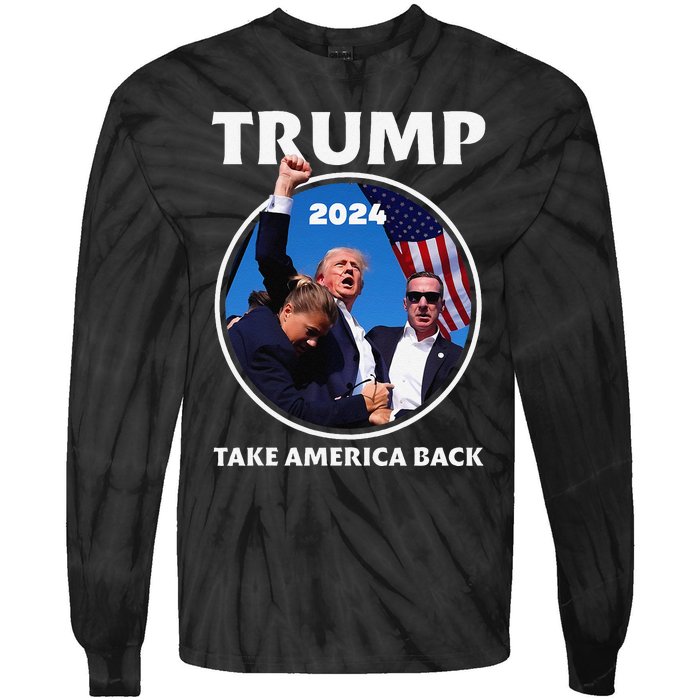 Donald Trump HeLl Never Stop Fighting To Save America Tie-Dye Long Sleeve Shirt