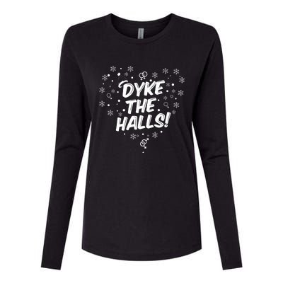 Dyke The Halls Lgbt Ugly Christmas Sweater Gift Holidays Womens Cotton Relaxed Long Sleeve T-Shirt