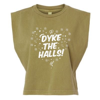 Dyke The Halls Lgbt Ugly Christmas Sweater Gift Holidays Garment-Dyed Women's Muscle Tee