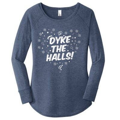 Dyke The Halls Lgbt Ugly Christmas Sweater Gift Holidays Women's Perfect Tri Tunic Long Sleeve Shirt