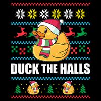 DUCK THE HALLS Funny Ugly Christmas Sweater Meme Gift 16 in Basic Backpack