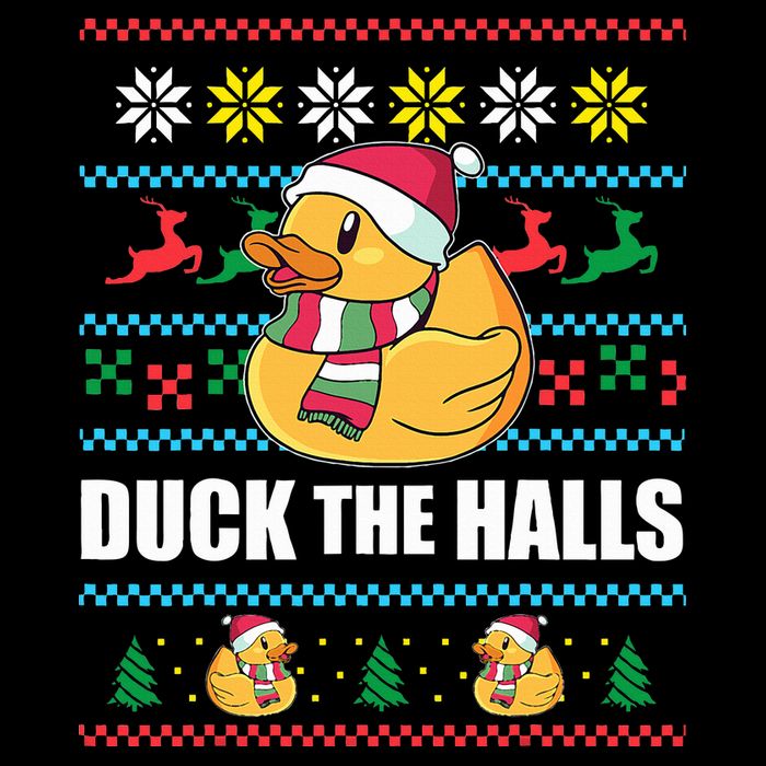 DUCK THE HALLS Funny Ugly Christmas Sweater Meme Gift 16 in Basic Backpack
