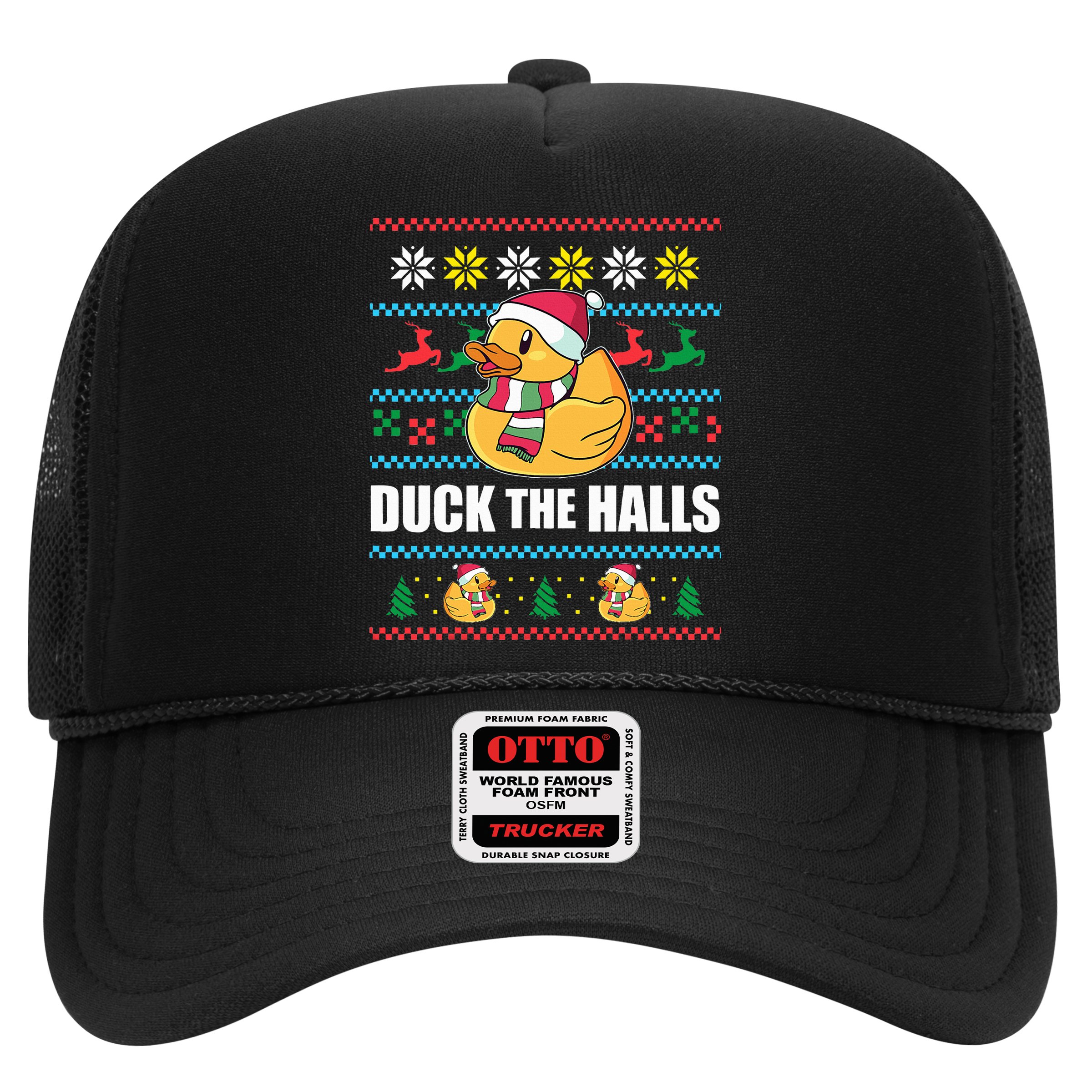 DUCK THE HALLS Funny Ugly Christmas Sweater Meme Gift Hat