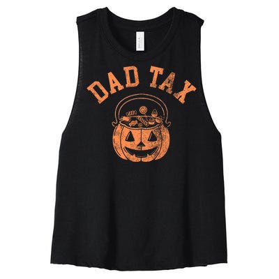 Dad Tax Halloween Trick Or Treat Candy Pumkin Dad Joke Women's Racerback Cropped Tank