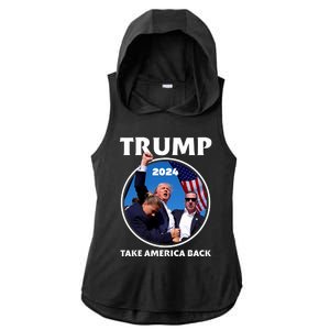 Donald Trump HeLl Never Stop Fighting To Save America Ladies PosiCharge Tri-Blend Wicking Draft Hoodie Tank