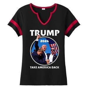 Donald Trump HeLl Never Stop Fighting To Save America Ladies Halftime Notch Neck Tee