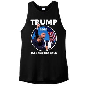 Donald Trump HeLl Never Stop Fighting To Save America Ladies PosiCharge Tri-Blend Wicking Tank