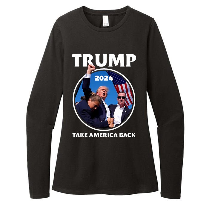 Donald Trump HeLl Never Stop Fighting To Save America Womens CVC Long Sleeve Shirt