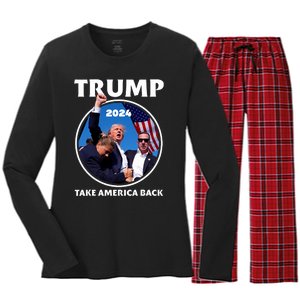 Donald Trump HeLl Never Stop Fighting To Save America Women's Long Sleeve Flannel Pajama Set 