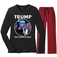 Donald Trump HeLl Never Stop Fighting To Save America Women's Long Sleeve Flannel Pajama Set 