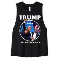 Donald Trump HeLl Never Stop Fighting To Save America Women's Racerback Cropped Tank