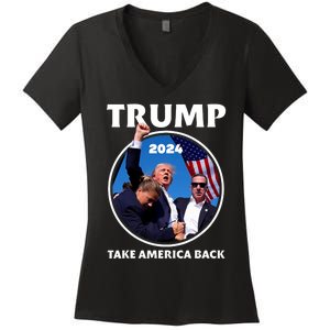 Donald Trump HeLl Never Stop Fighting To Save America Women's V-Neck T-Shirt