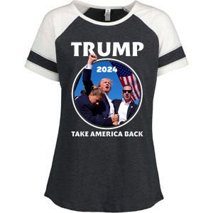 Donald Trump HeLl Never Stop Fighting To Save America Enza Ladies Jersey Colorblock Tee