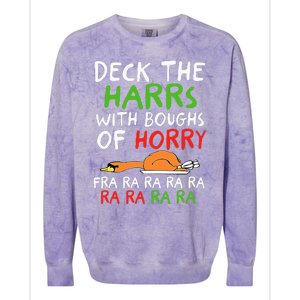 Deck The Harrs With Boughs Of Horry Fra Ra Ra Ra Goose Xmas Colorblast Crewneck Sweatshirt