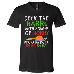 Deck The Harrs With Boughs Of Horry Fra Ra Ra Ra Goose Xmas V-Neck T-Shirt