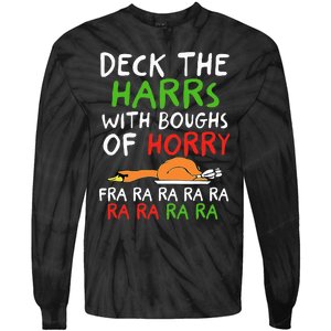 Deck The Harrs With Boughs Of Horry Fra Ra Ra Ra Goose Xmas Tie-Dye Long Sleeve Shirt