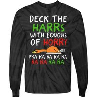 Deck The Harrs With Boughs Of Horry Fra Ra Ra Ra Goose Xmas Tie-Dye Long Sleeve Shirt