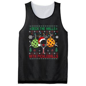 Deck The Halls Ugly Christmas Pickleball Xmas Womensweatshirt Mesh Reversible Basketball Jersey Tank