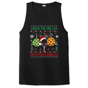 Deck The Halls Ugly Christmas Pickleball Xmas Womensweatshirt PosiCharge Competitor Tank