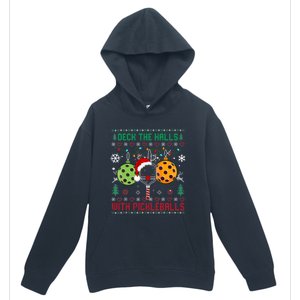 Deck The Halls Ugly Christmas Pickleball Xmas Urban Pullover Hoodie