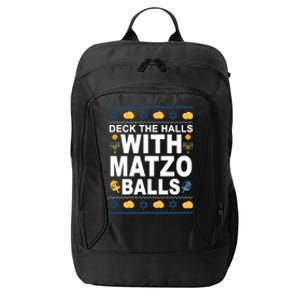 Deck The Halls With Matzo Balls Jewish City Backpack