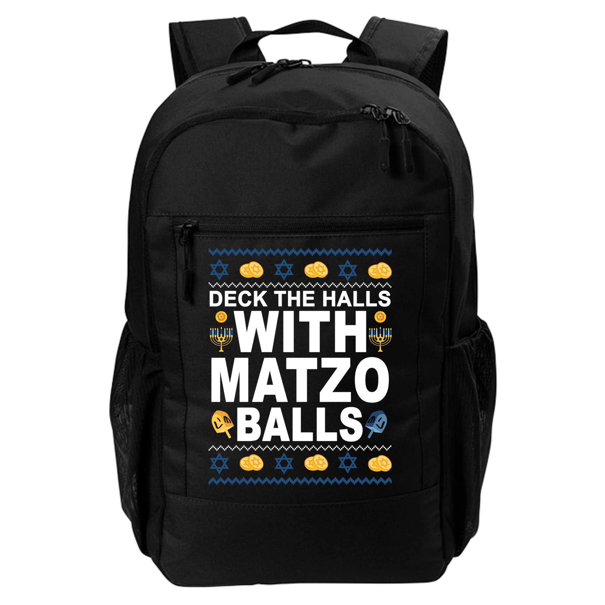 Deck The Halls With Matzo Balls Jewish Backpack
