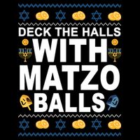 Deck The Halls With Matzo Balls Jewish Toddler Sweatshirt
