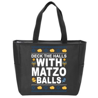 Deck The Halls With Matzo Balls Jewish Zip Tote Bag