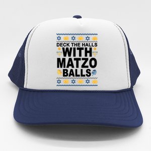 Deck The Halls With Matzo Balls Jewish Trucker Hat