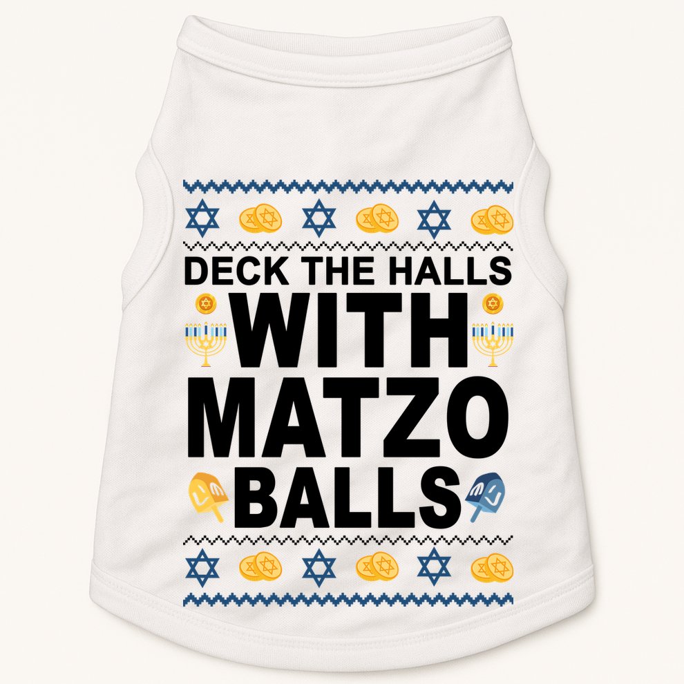 Deck The Halls With Matzo Balls Jewish Doggie Tank