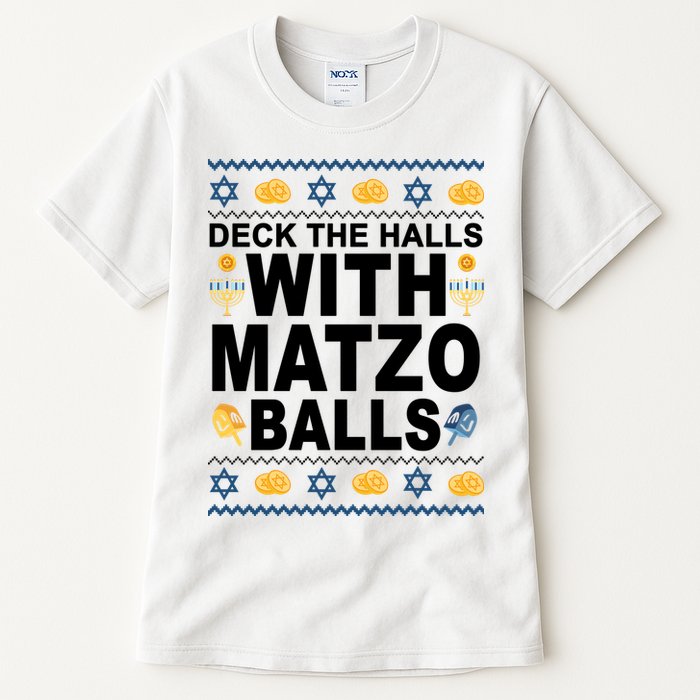 Deck The Halls With Matzo Balls Jewish Tall T-Shirt