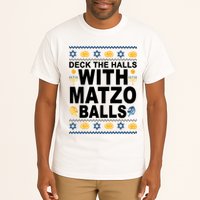 Deck The Halls With Matzo Balls Jewish Tall T-Shirt