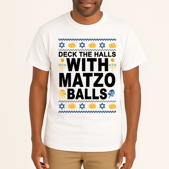 Deck The Halls With Matzo Balls Jewish Tall T-Shirt