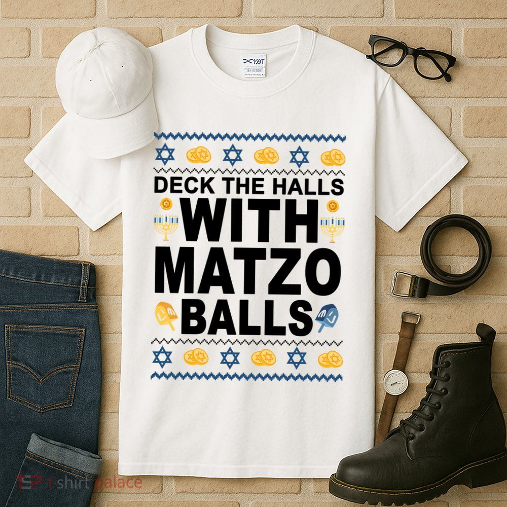 Deck The Halls With Matzo Balls Jewish Tall T-Shirt
