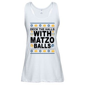 Deck The Halls With Matzo Balls Jewish Ladies Essential Flowy Tank