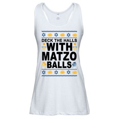 Deck The Halls With Matzo Balls Jewish Ladies Essential Flowy Tank