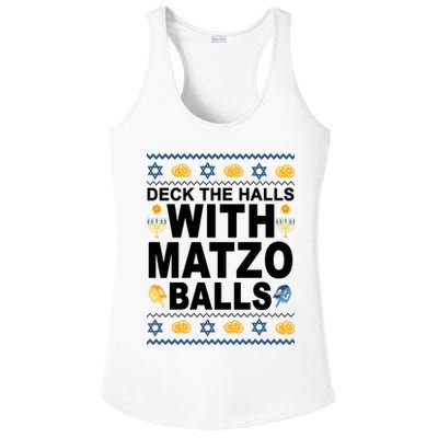 Deck The Halls With Matzo Balls Jewish Ladies PosiCharge Competitor Racerback Tank