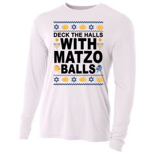 Deck The Halls With Matzo Balls Jewish Cooling Performance Long Sleeve Crew