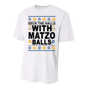 Deck The Halls With Matzo Balls Jewish Performance Sprint T-Shirt